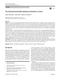 The Nutritional and Health Attributes of Kiwifruit: a Review