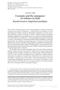 Coconuts and the Emergence of Violence in Sulu Beyond Resource Competition Paradigms
