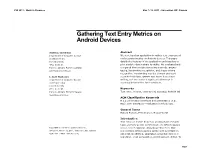 Gathering Text Entry Metrics on Android Devices