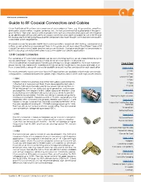 Guide to RF Coaxial Connectors and Cables
