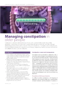 Managing Constipation in Older People