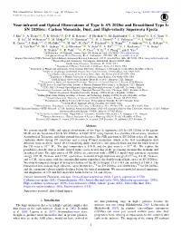 Carbon Monoxide, Dust, and High-Velocity Supernova Ejecta