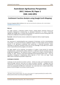 Catchment Function Analysis Using Google Earth Mapping1