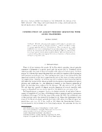 Construction of Almost Periodic Sequences with Given Properties