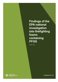 Findings of the EPA National Investigation Into Firefighting Foams Containing PFOS