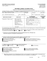 Informed Consent for Medication, Zyprexa