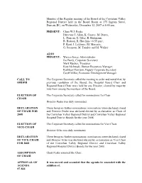 Minutes of the Regular Meeting of the Board of the Cowichan Valley