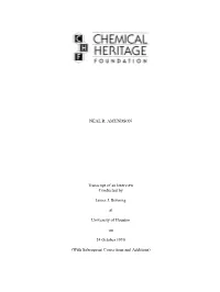 NEAL R. AMUNDSON Transcript of an Interview Conducted By