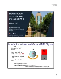 Reconstruction Across Imaging Modalities: MRI Introduction To