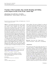 Tectonics of the Lepontine Alps: Ductile Thrusting and Folding in the Deepest Tectonic Levels of the Central Alps
