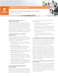 7 Secrets to Automate Analytics for Growth Edited by Akin Arikan