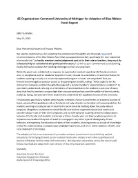 85 Organizations Commend University of Michigan for Adoption of Blue Ribbon Panel Report