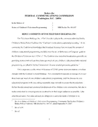 Before the FEDERAL COMMUNICATIONS COMMISSION Washington, D.C
