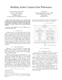 Building Arabic Corpora from Wikisource