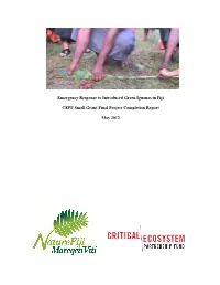 Emergency Response to Introduced Green Iguanas in Fiji CEPF Small