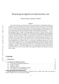 Homological Algebra in Characteristic One Arxiv:1703.02325V1