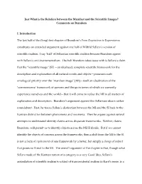 Just What Is the Relation Between the Manifest and the Scientific Images? Comments on Brandom
