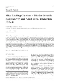 Mice Lacking Glypican 4 Display Juvenile Hyperactivity and Adult Social Interaction Deficits