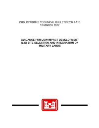 PWTB 200-1-116 Guidance for Low Impact Development (LID)