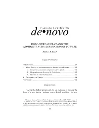 Robo-Bureaucrat and the Administrative Separation of Powers