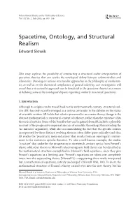 Spacetime, Ontology, and Structural Realism Edward Slowik