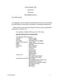 The Godfather Study Guide