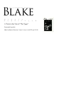 A Twist in the Tale of “The Tyger”