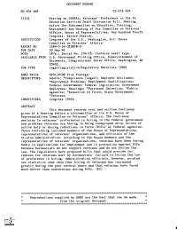 AVAILABLE from DOCUMENT RESUME Hearing on USERRA