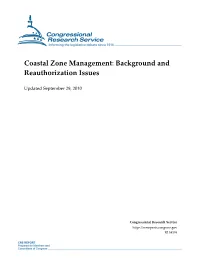 Coastal Zone Management: Background and Reauthorization Issues