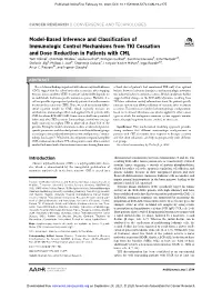 Model-Based Inference and Classification of Immunologic Control Mechanisms from TKI Cessation and Dose Reduction in Patients with CML