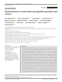 Recent Advances in Conservation and Population Genomics Data Analysis