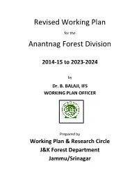 Revised Working Plan Anantnag Forest Division