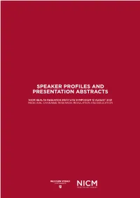 Speaker Profiles and Presentation Abstracts