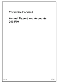 Yorkshire Forward Annual Report and Accounts 2009/10 HC