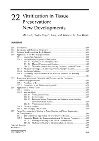 22 Vitrification in Tissue Preservation: New Developments