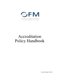 Accreditation Policy Handbook