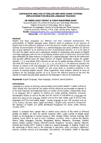 English and Nupe Languages Are Different and from Unrelated Environments