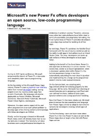 Microsoft's New Power Fx Offers Developers an Open Source, Low-Code Programming Language 5 March 2021, by Sarah Katz