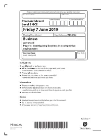 Paper 3: Investigating Business in a Competitive Environment