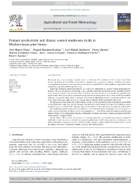 Primary Productivity and Climate Control Mushroom Yields In