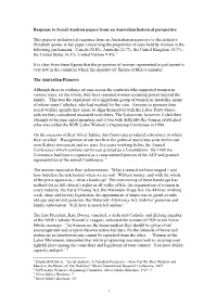 Response to Social Analysis Papers from an Australian Historical Perspective