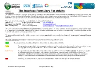 The Interface Formulary for Adults