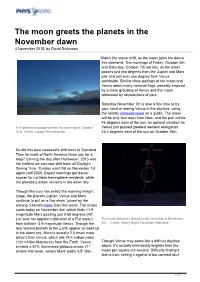 The Moon Greets the Planets in the November Dawn 4 November 2015, by David Dickinson
