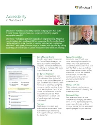 Accessibility in Windows 7