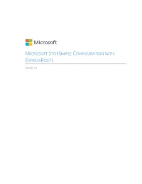Microsoft Storsimple Configuration with Expressroute