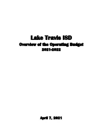Overview of Operating Budget, April 7, 2021