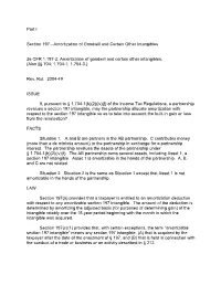 Part I Section 197.--Amortization of Goodwill and Certain Other