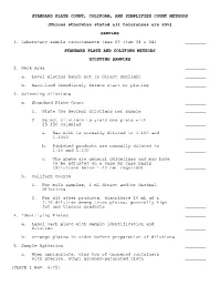 Standard Plate Count, Coliform, and Simplified Count Methods