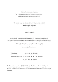 Structure and Determinants of Financial Covenants in Leveraged Buyouts