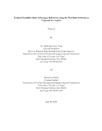 Technical Feasibility Study of Passenger Rail Service Along the West Route Between Las Vegas and Los Angeles
